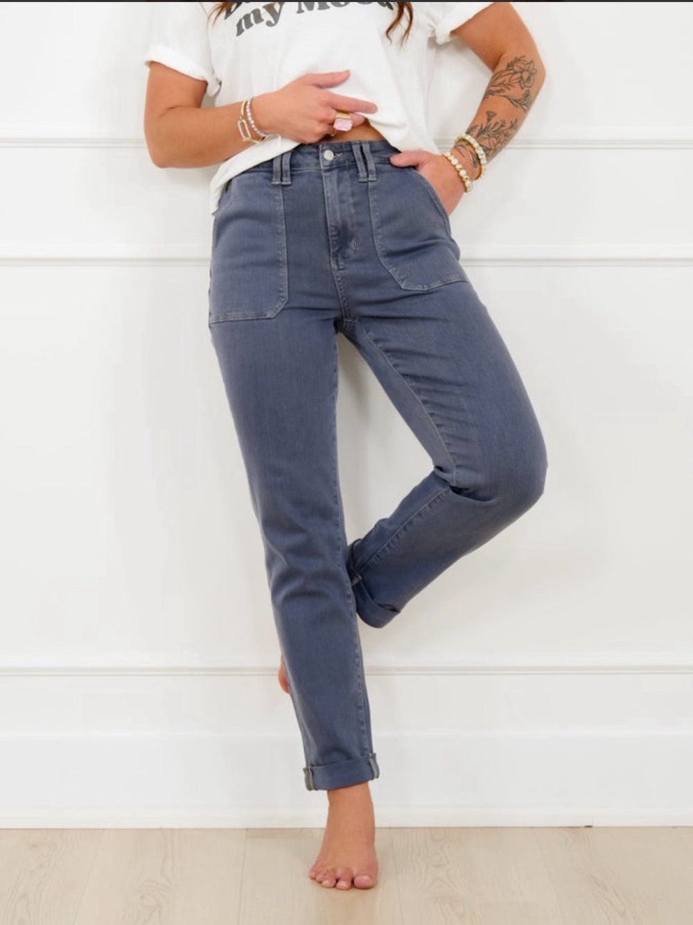 Judy Blue High-Rise Aurora Weekender in Vintage Indigo